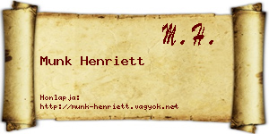 Munk Henriett névjegykártya
